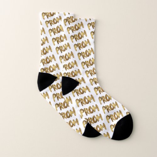 White Liquid Gold Metal Prom Socks