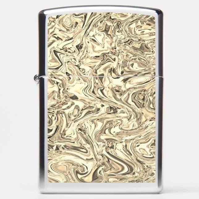 white liquid gold zippo lighter (Front)
