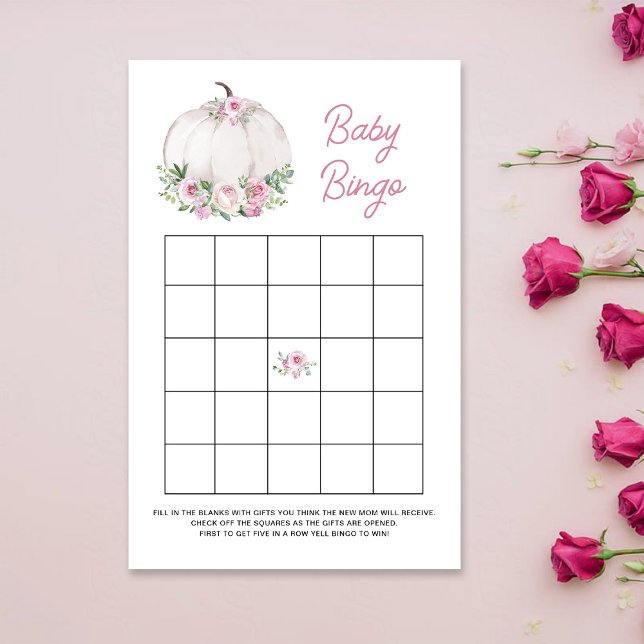 White Little Pumpkin Baby Bingo Game card (Creator Uploaded)