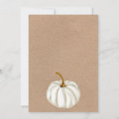 White Little pumpkin kraft fall baby shower Invitation (Back)
