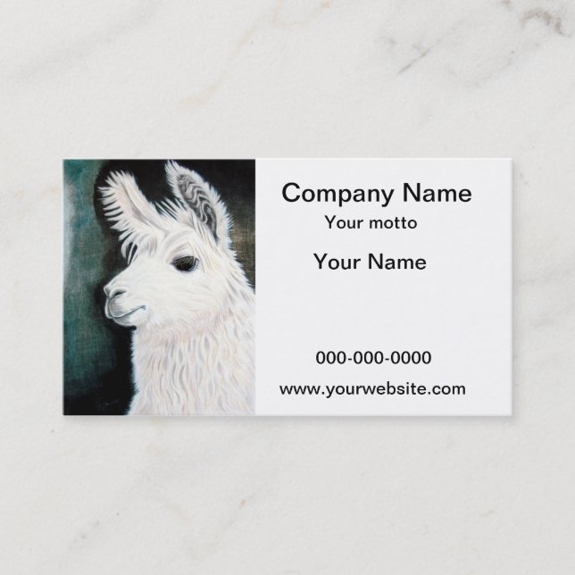 White Llama Business Card (Front)