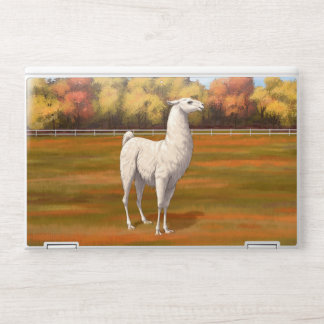 White Llama in Autumn Farm Pasture HP Laptop Skin
