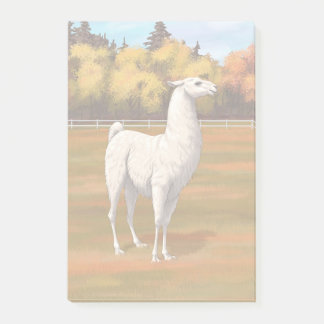 White Llama in Autumn Farm Pasture Post-it Notes