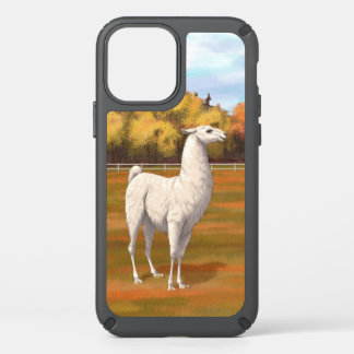 White Llama in Autumn Farm Pasture Speck iPhone 12 Case