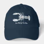 White Lobster Graphic Custom Message Hat<br><div class="desc">Add your own custom text to this hat that features a realistic style illustration of a lobster in white. Your message appears below the graphic in matching white script or cursive style writing.</div>