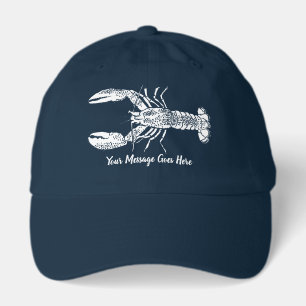 White Lobster Graphic Custom Message Hat