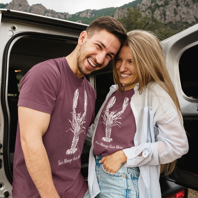 White Lobster Graphic Custom Message Tri-Blend Shirt (Creator Uploaded)