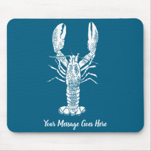 White Lobster Graphic Message _1  Mouse Pad