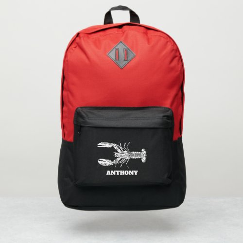 White Lobster Graphic Personalized Port Authority Backpack