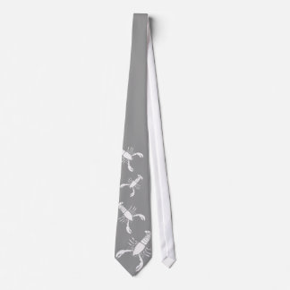 White Lobster on Medium Grey Tie