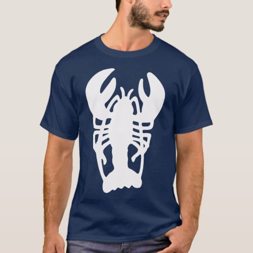 White Lobster on Red Background T_Shirt
