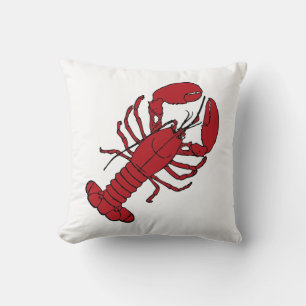 White Lobster Throw pillow