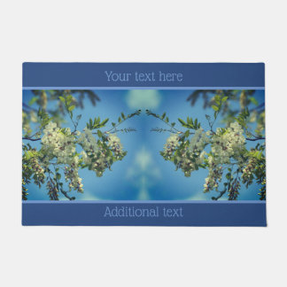 White Locust Flower Blossoms Personalized Doormat