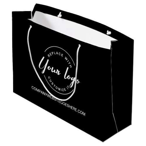 White logo and website Custom Business Large Gift Bag
