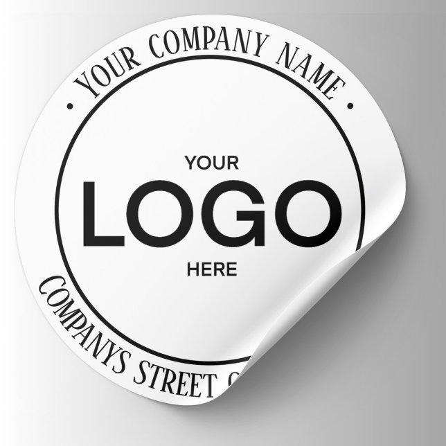 White Logo  Classic Round Sticker (White Logo Classic Round Sticker. Add your custom text, ex, Company Name, web or address.
)