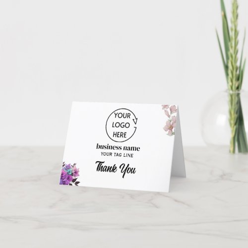White logo corporate company customer Business Thank You Card