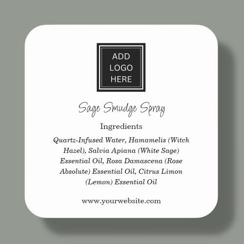 White  Logo Ingredient Product Labels