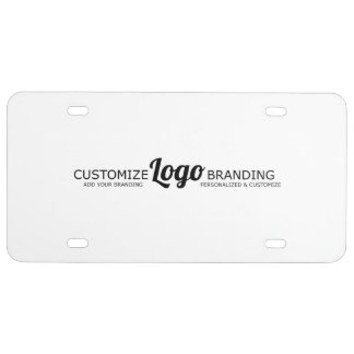 White Logo License Plate | Modern Business