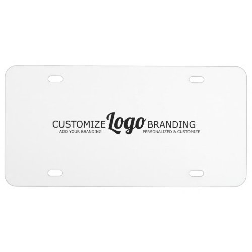 White Logo License Plate  Modern Business 