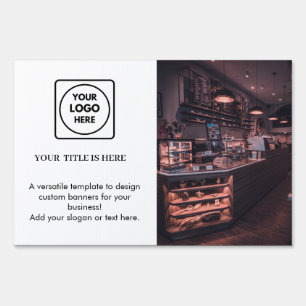 White Logo Minimalist Modern Custom Branding Sign