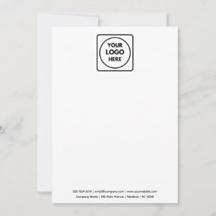 White Logo   Modern Minimalist Photo Branding Note Card