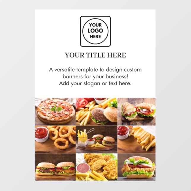 White Logo | Modern Minimalist Photo Branding Wall Decal (Front)