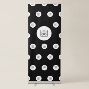 White Logo on Black Minimal Corporate Branding Retractable Banner
