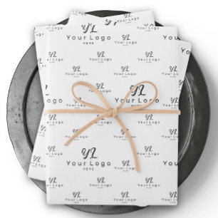 White Logo pattern Business Brand Simple Company Wrapping Paper Sheets