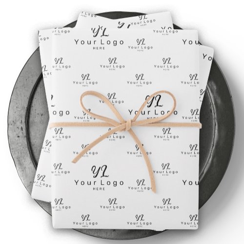 White Logo pattern Business Brand Simple Company Wrapping Paper Sheets