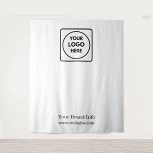 White Logo Professional Photo Branding Tapestry