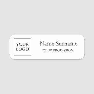 White Logo Promotional  Name Tag