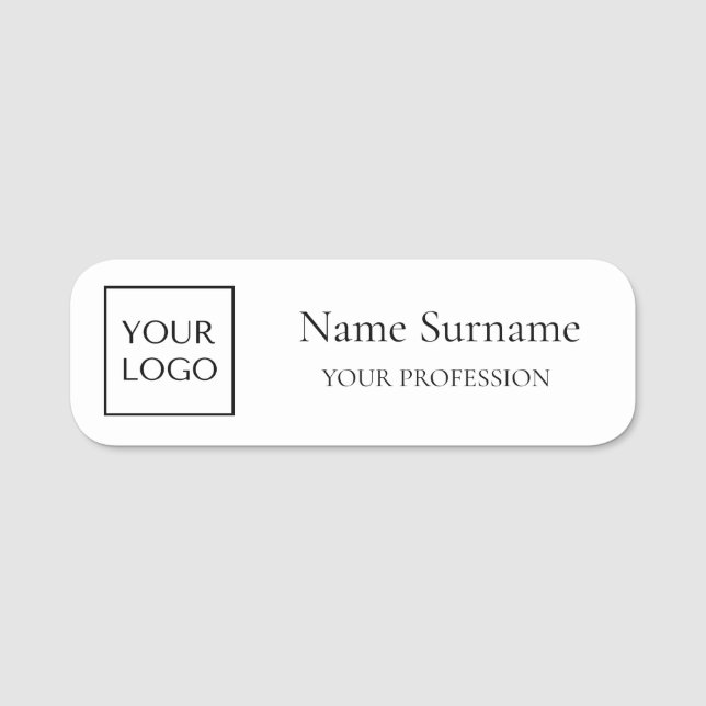 White Logo Promotional  Name Tag (Front)