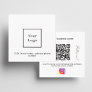 White logo qr code instagram follow us square business card