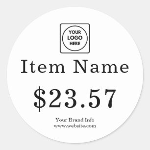 White Logo Simple Custom Branded Price Tag