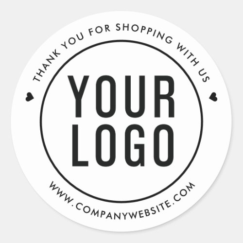 White Logo Thank You For Shopping With Us Stickers