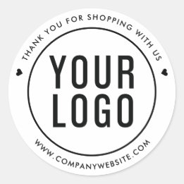 White Logo Thank You For Shopping With Us Stickers