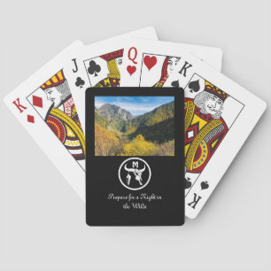 White Longhorn Skull Silhouette Monogram Photo Poker Cards