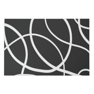 White Loops Against Black Background Faux Canvas Print