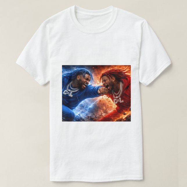 White Loot Vs Moody T-Shirt  (Design Front)