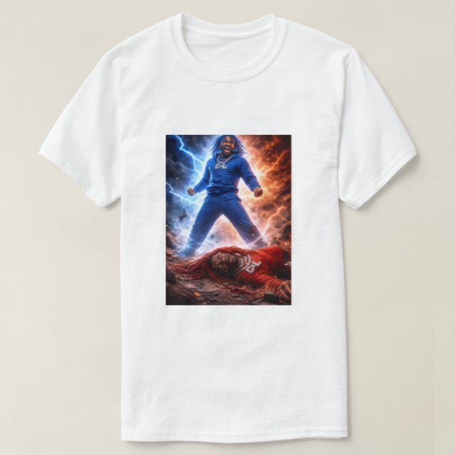 White Loot Vs Moody T-Shirt For Men  (Design Front)