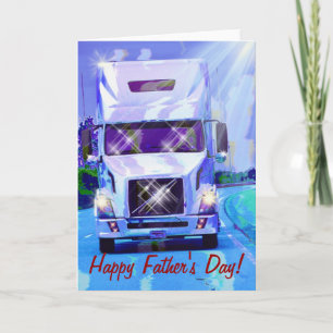 White Lorry Truck Driver's Father's Day Cards