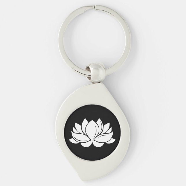 White Lotus Blossom Keychain (Front)
