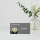 White Lotus Blossom Water Lily Flower Nature Business Card (Standing Front)