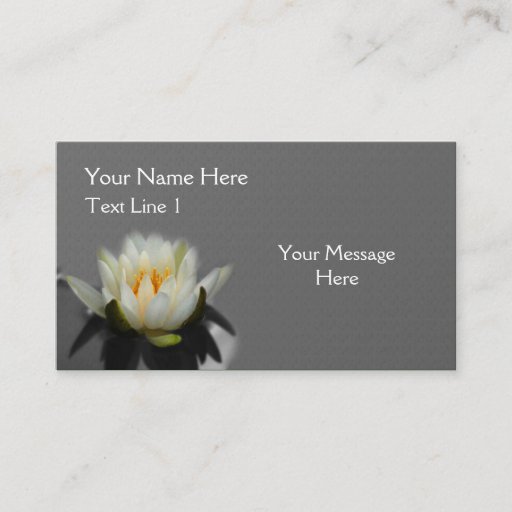 Customizable White Lotus Blossom Water Lily Flower Nature Business Card Templates