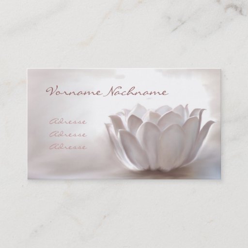 Customizable White Lotus Business Card Template