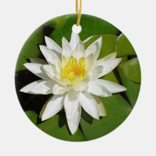 White Lotus Ceramic Ornament