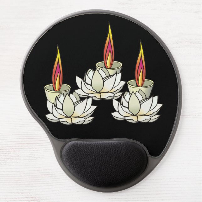 White Lotus & Deepas Gel Mouse Pad (Front)