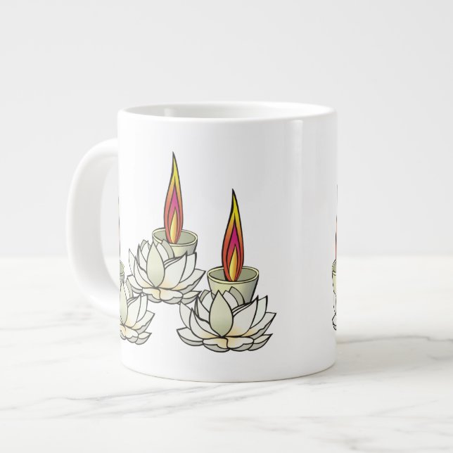 White Lotus & Deepas Large Coffee Mug (Front Left)