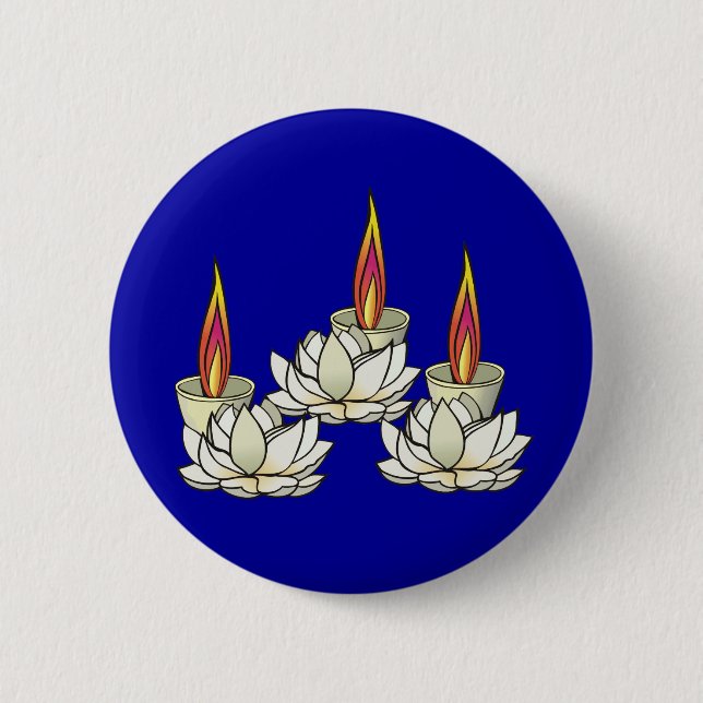 White Lotus & Deepas Pinback Button (Front)