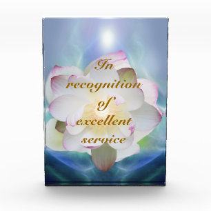 White lotus excellent service acrylic award
